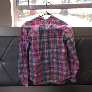 This is a button down dress shirt worn only once.